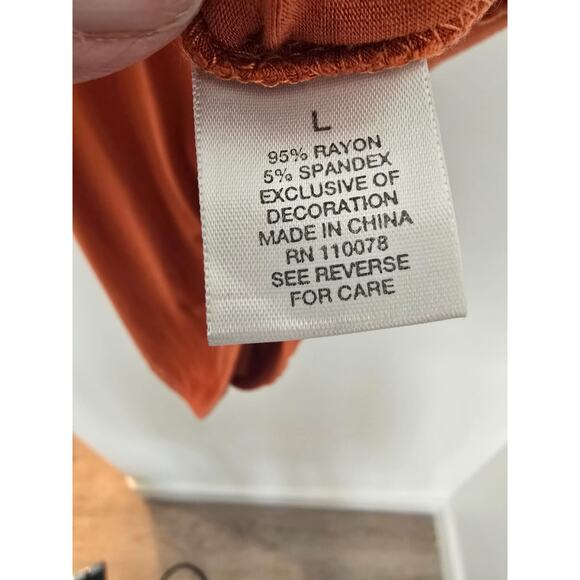 Dressbarn L Beaded Boho Scoop-Neck Tank Top Rust Embellished Y2K Festival Beaded - Picture 6 of 6